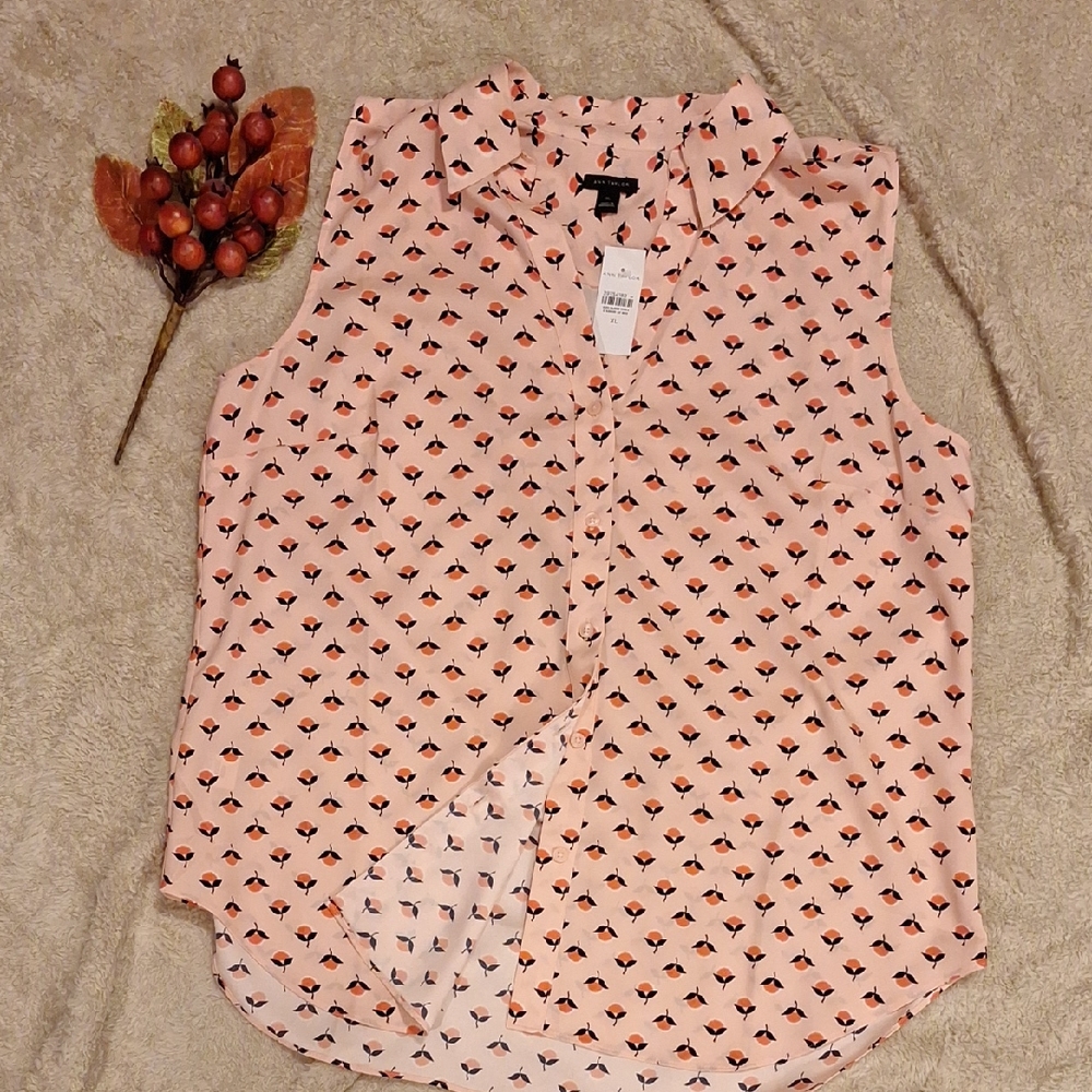 Ann Taylor Light Pink Sleeveless Blouse